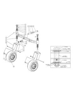Front Caster Assembly Diagram and Parts List for M60-KW LC-53AJ8CTX750-29HP-DFI-LC Cub Cadet Lawn Tractor